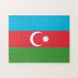 Azerbajdzjan Flagga Pussel