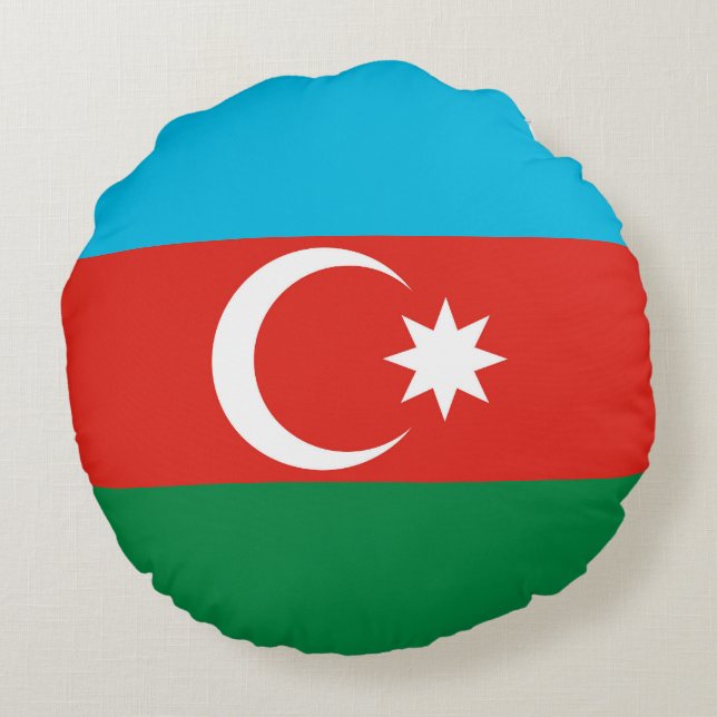 Azerbajdzjan flagga rund kudde (Baksidan)
