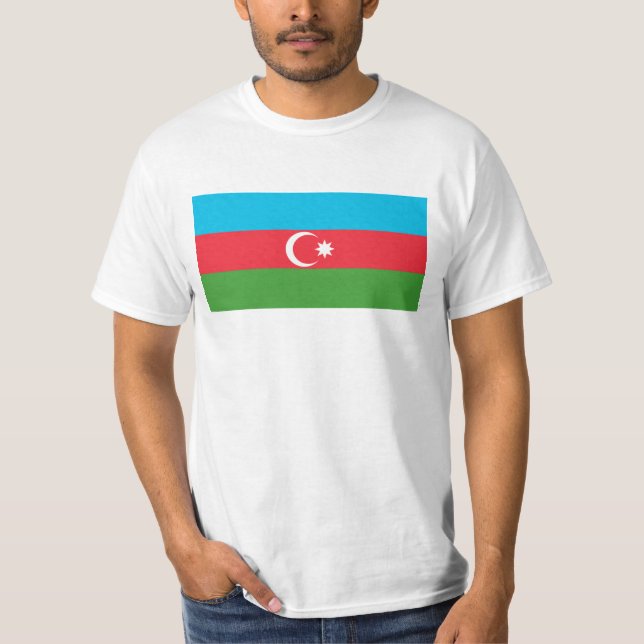 Azerbajdzjan Flagga T Shirt (Framsida)
