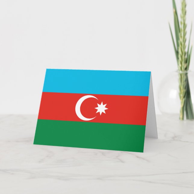 Azerbajdzjan flagga tack kort (Framsida)