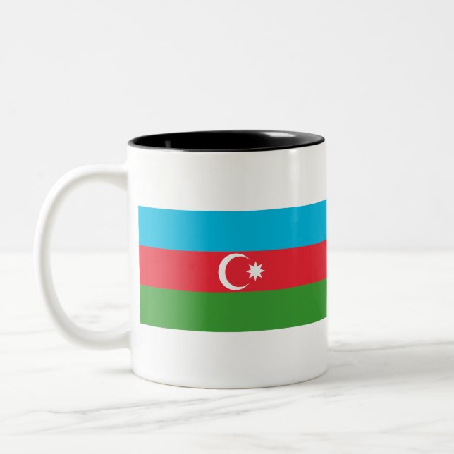 Azerbajdzjan Flagga Två-Tonad Mugg (Vänster)
