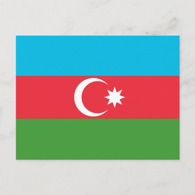 Azerbajdzjan Flagga Vykort (Framsida)