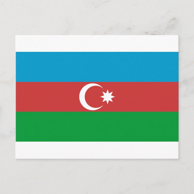 Azerbajdzjan Flagga Vykort (Framsida)