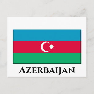 Azerbajdzjan Flagga Vykort