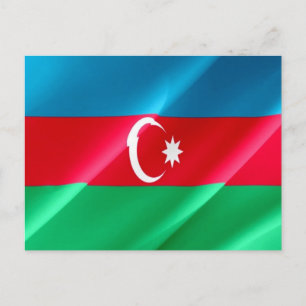 Azerbajdzjan - Flagga Wave - Vykort
