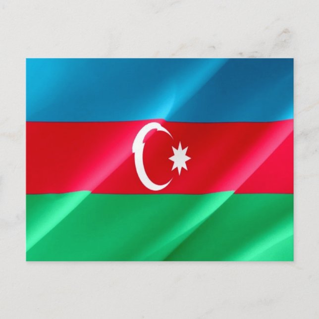 Azerbajdzjan - Flagga Wave - Vykort (Framsida)