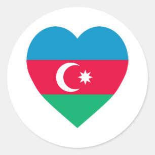 Azerbajdzjan flaggahjärta runt klistermärke