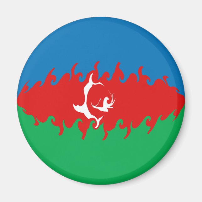 Azerbajdzjan Gnarly Flagga Magnet (Framsidan)
