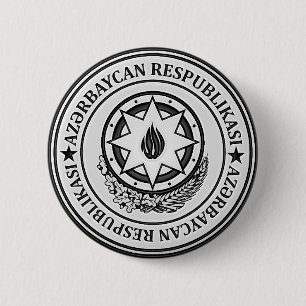 Azerbajdzjan Round Emblem Knapp