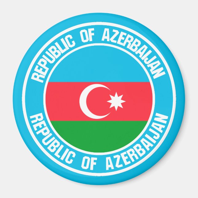 Azerbajdzjan Round Emblem Magnet (Framsidan)