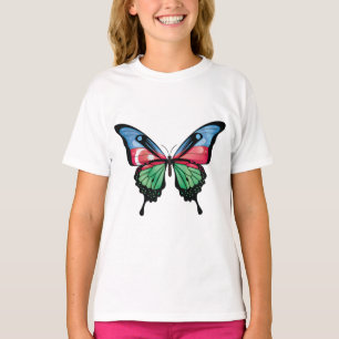 Azerbajdzjan Swallowtail Butterfly Flagga Sticker T Shirt