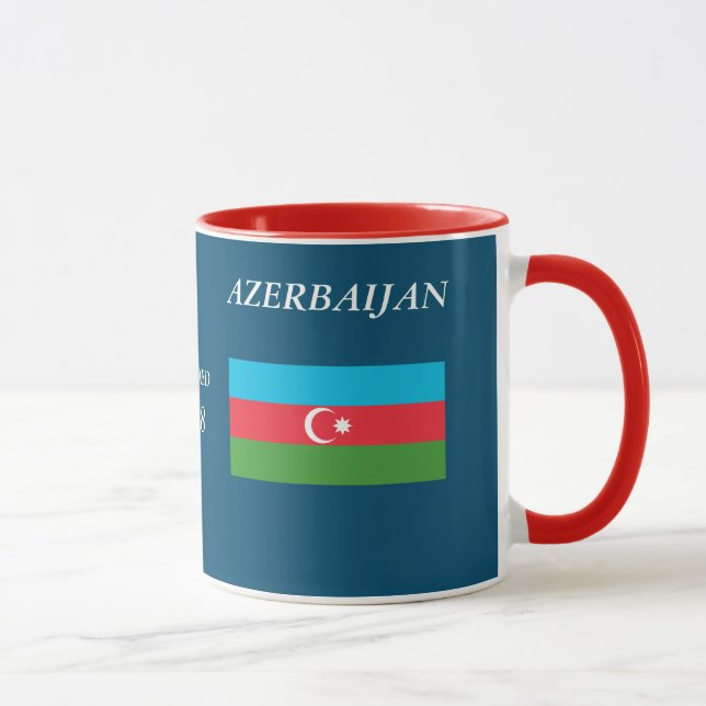 Azerbajdzjan vapensköld och flaggasvart 11 uns mugg (Höger)