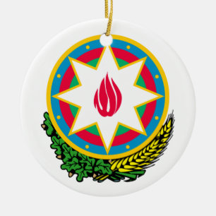 Azerbajdzjan vapensköldprydnad julgransprydnad keramik