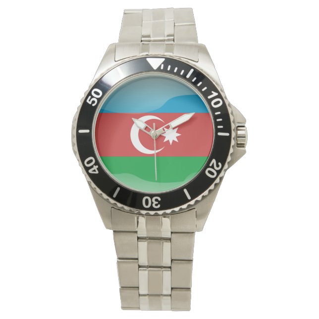 Azerbajdzjans flagga armbandsur (Framsida)