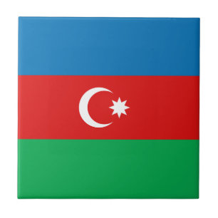 Azerbajdzjans Flagga Ceramic Tile Kakelplatta