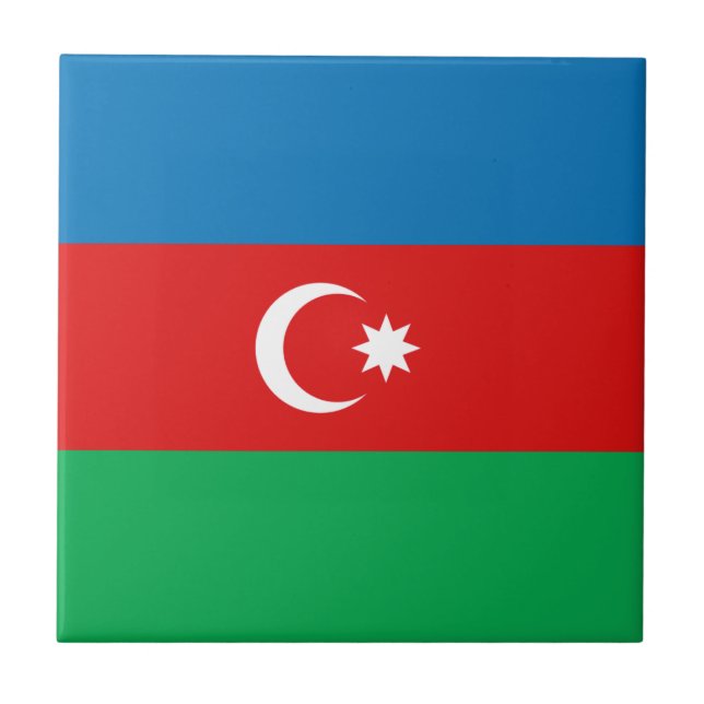 Azerbajdzjans Flagga Ceramic Tile Kakelplatta (Framsidan)