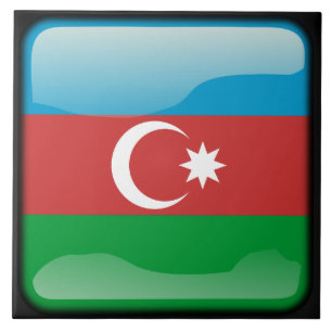 Azerbajdzjans flagga kakelplatta