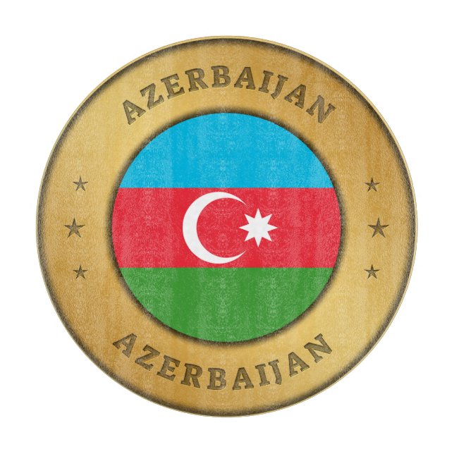 Azerbajdzjans Flagga-knapp (Framsidan)