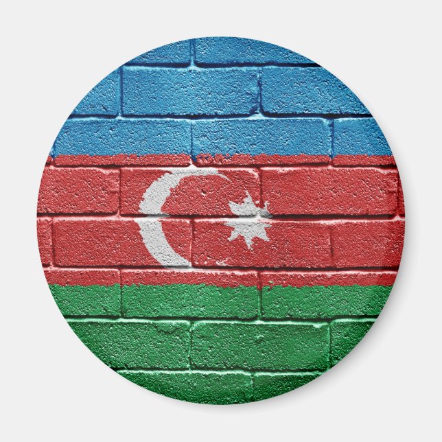 Azerbajdzjans flagga magnet (Framsidan)