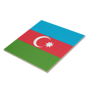 Azerbajdzjans Flagga Tile Kakelplatta