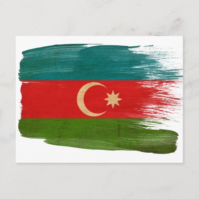 Azerbajdzjans Flagga-vykort Vykort (Framsida)