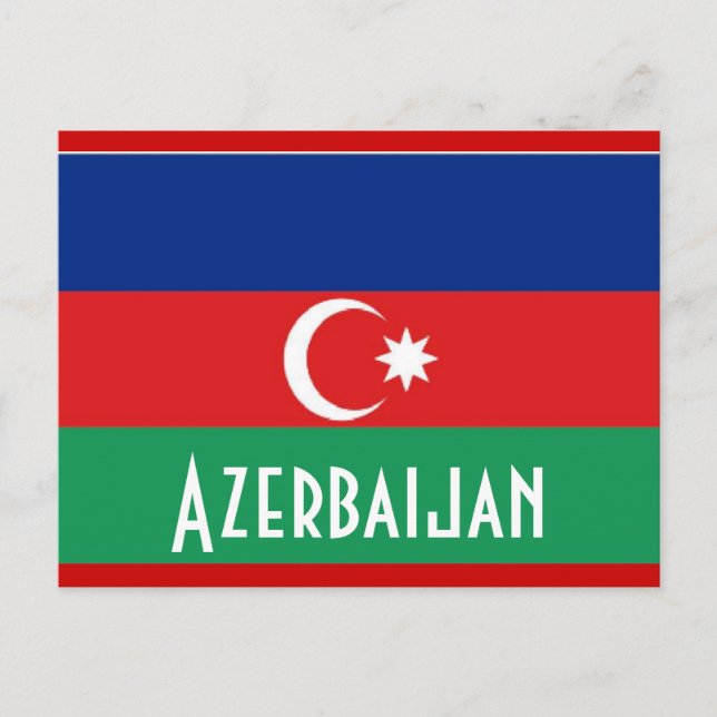 Azerbajdzjans flagga-vykort vykort (Framsida)