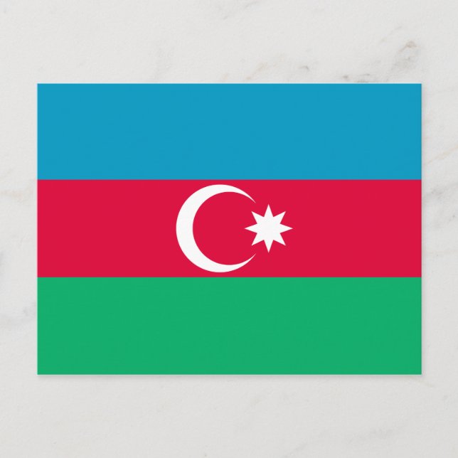 Azerbajdzjans Flagga-vykort Vykort (Framsida)