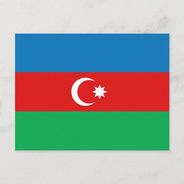 Azerbajdzjans Flagga-vykort Vykort (Framsida)