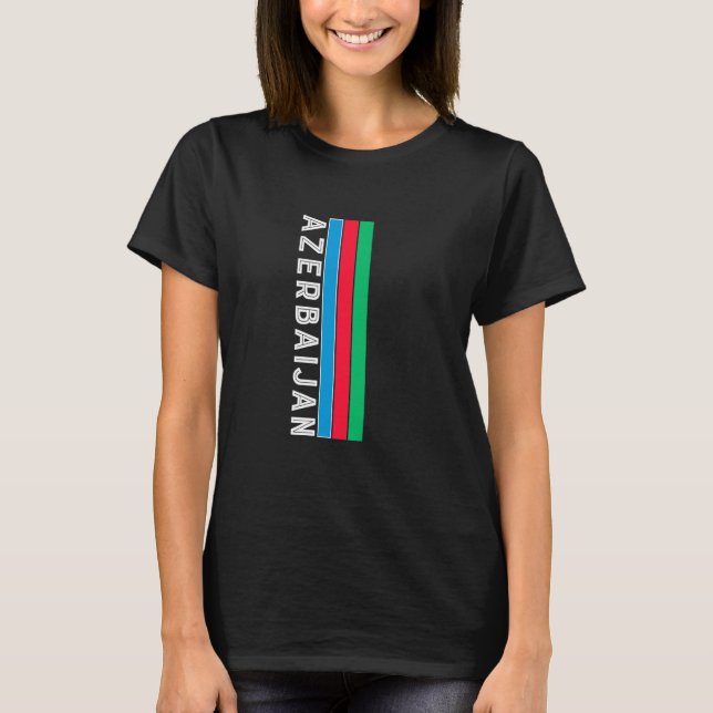 Azerbajdzjans flaggfärger t shirt (Framsida)