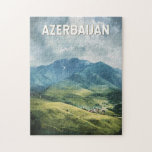 Azerbajdzjans illustration Travel Art Vintage Pussel<br><div class="desc">Azerbajdzjans vektorteckningsdesign. Azerbajdzjan,  känt som "Land of Fire",  är ett varierat resmål som förenar gammal historia,  fantastiska landskap och modern arkitektur.</div>