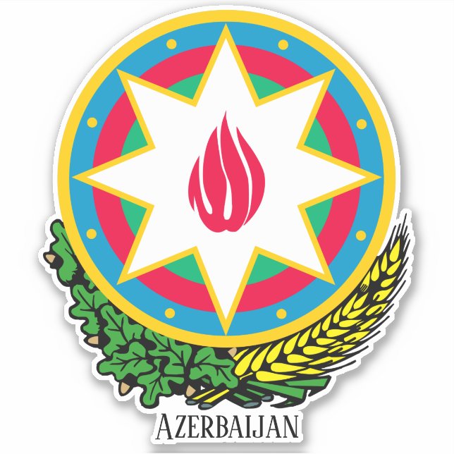 Azerbajdzjans Jacka i Arm Patriotic Klistermärken (Framsida)
