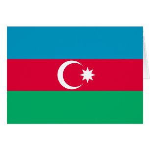 Azerbajdzjans nationella Flagga OBS Kort
