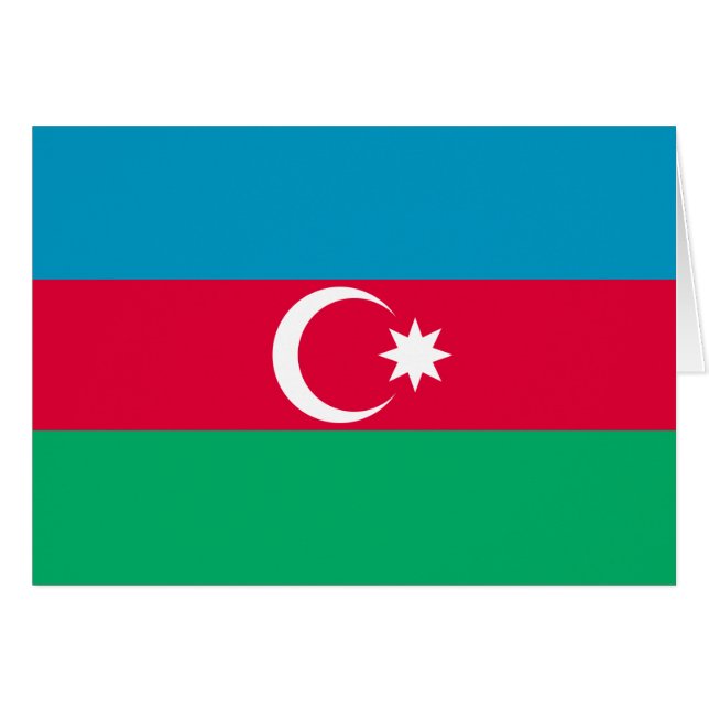 Azerbajdzjans nationella Flagga OBS Kort (Framsidan Horizontal)