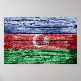Azerbajdzjansk flagga poster