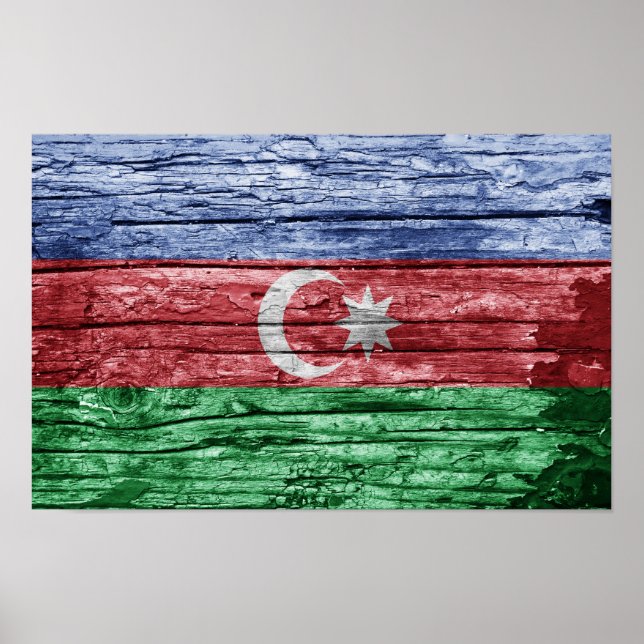 Azerbajdzjansk flagga poster (Framsidan)