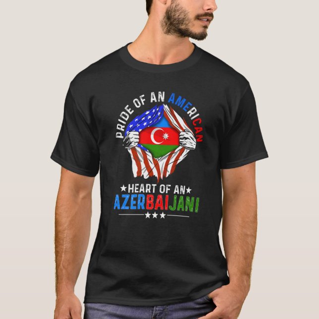 Azerbajdzjanska amerikanska Pridet UtrikesAzerbajd T Shirt (Framsida)