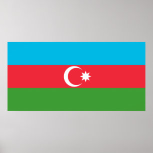 Azerbajdzjanska Flagga (Azerbajdzjan) Poster