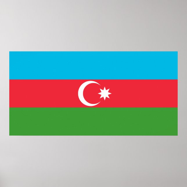 Azerbajdzjanska Flagga (Azerbajdzjan) Poster (Framsidan)