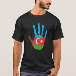 Azerbajdzjanska Flagga Vintage Hand Baku Azerbajdz T Shirt