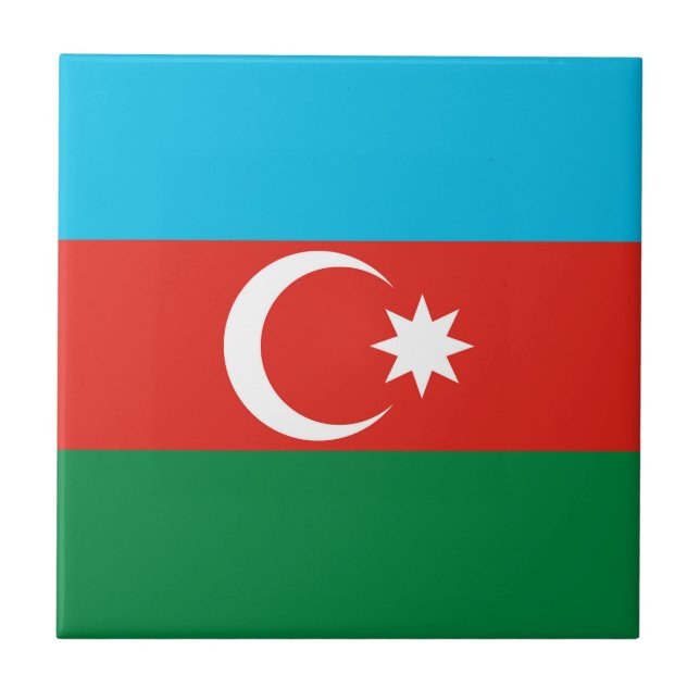 Azerbajdzjanska flaggan kakelplatta (Framsidan)