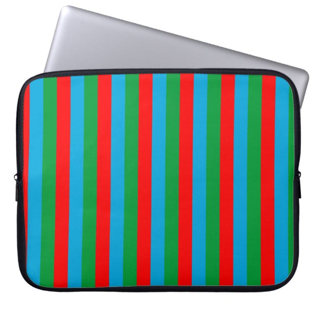 Azerbajdzjanska flaggans ränder landsymbol mönster laptop fodral (Framsidan)