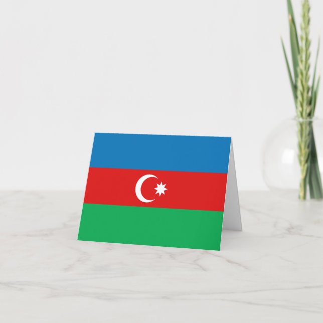 Azerbajdzjanska flaggkort kort (Framsida)