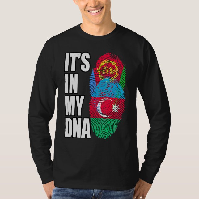 Azerbajdzjanska och eritreanska Mix DNA-Flagga T Shirt (Framsida)