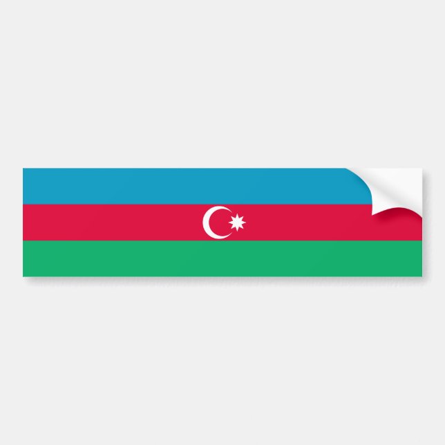 Azerbajdzjanska patriotiska flaggan bildekal (Framsidan)