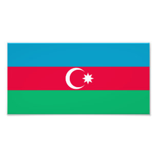 Azerbajdzjanska patriotiska flaggan fototryck