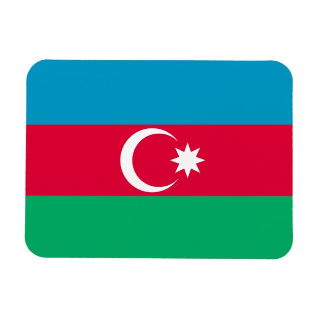 Azerbajdzjanska patriotiska flaggan magnet (Horisontell)