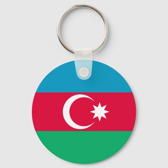 Azerbajdzjanska patriotiska flaggan nyckelring (Framsida)