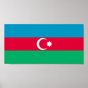 Azerbajdzjanska patriotiska flaggan poster