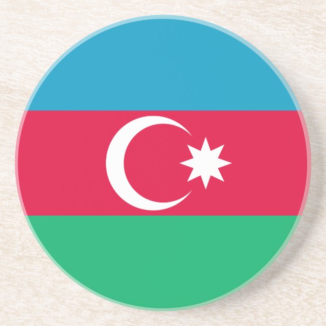 Azerbajdzjanska patriotiska flaggan underlägg sandsten (Framsidan)