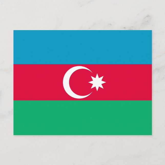 Azerbajdzjanska patriotiska flaggan vykort (Framsida)